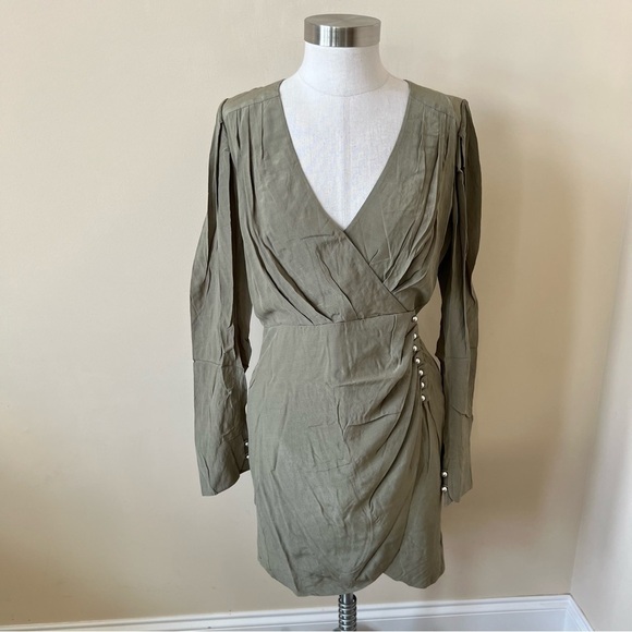 New! Jonathan Simkhai Leilani dress olivine green nwt 17491 - Picture 4 of 12